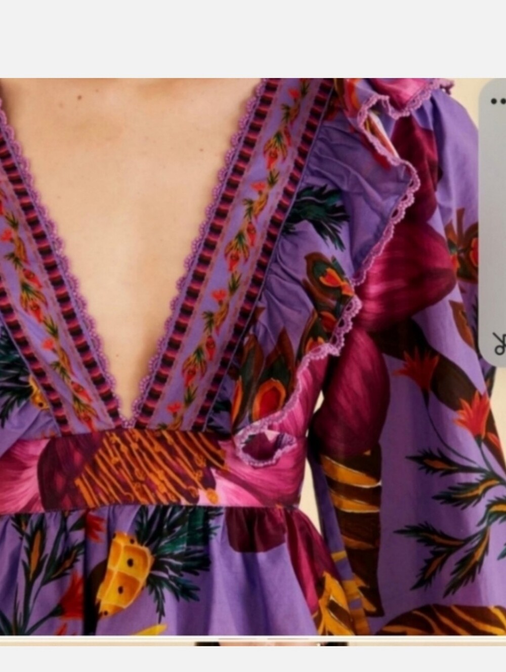 Farm Rio Purple Floral Minidress - Picture 2 of 6